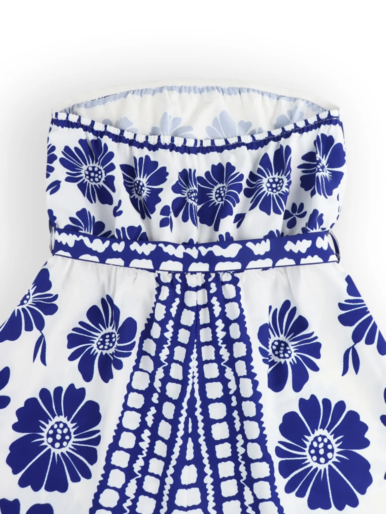 Printed Romper Royal Blue