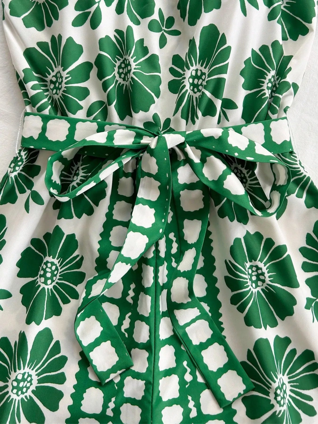 Printed Romper Green