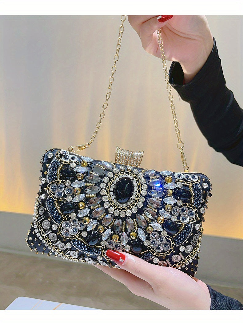 Rhinestone Handbag Black