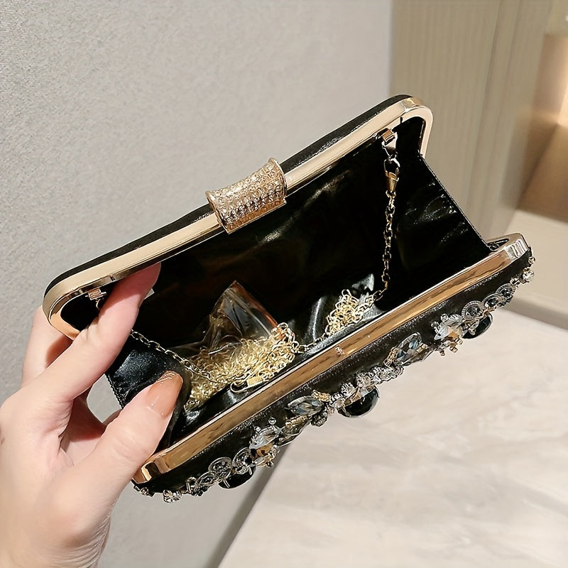Rhinestone Handbag Black