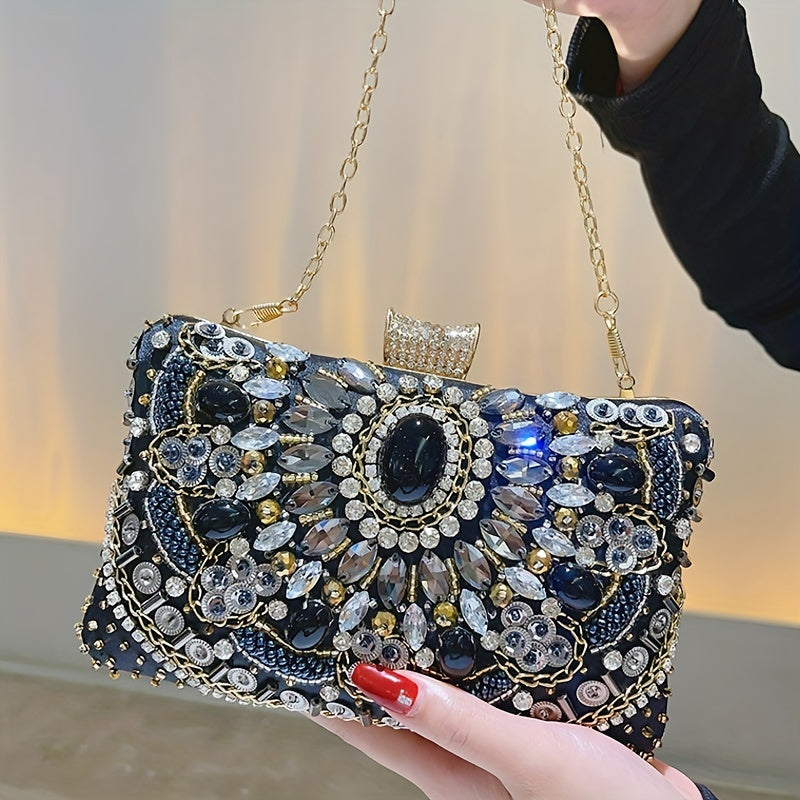 Rhinestone Handbag Black