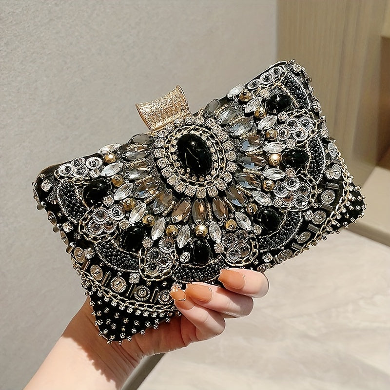 Rhinestone Handbag Black