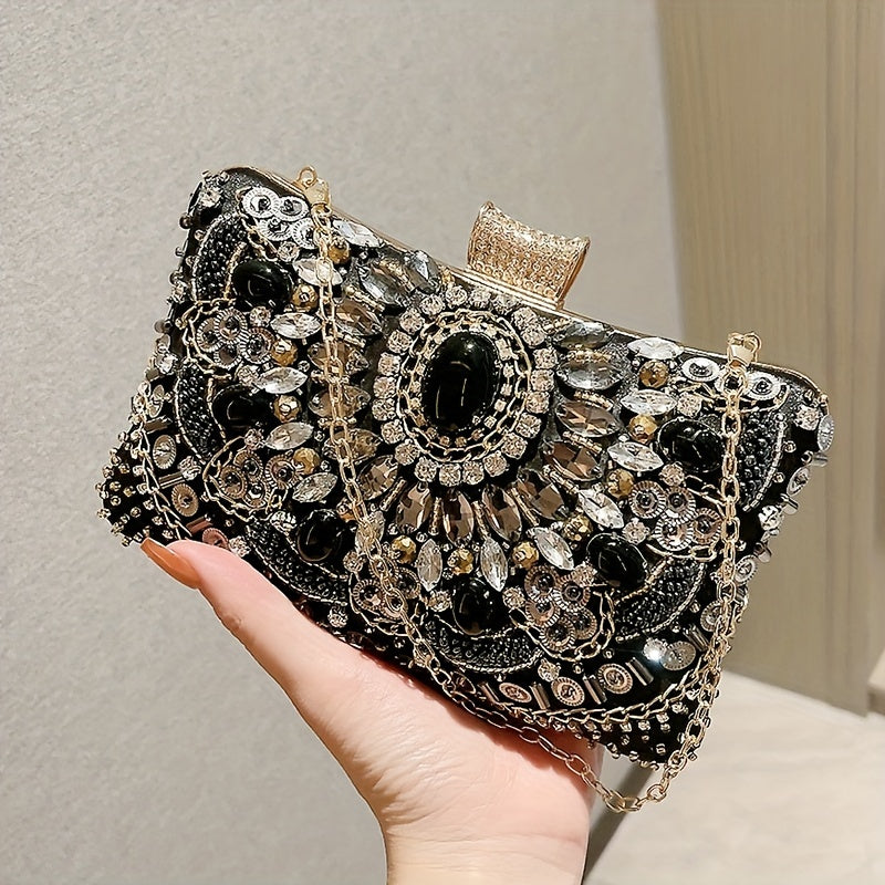 Rhinestone Handbag Black