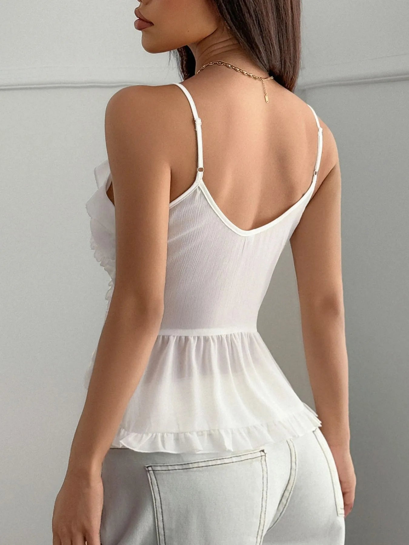 Ruffled Top White