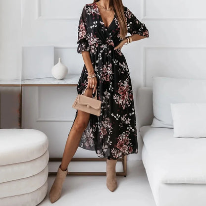 Chiffon Calf-Length Dress