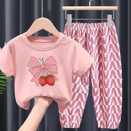 Cute Strawberry Bow Set