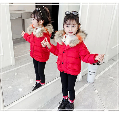 Hooded Fur Kid's Coat