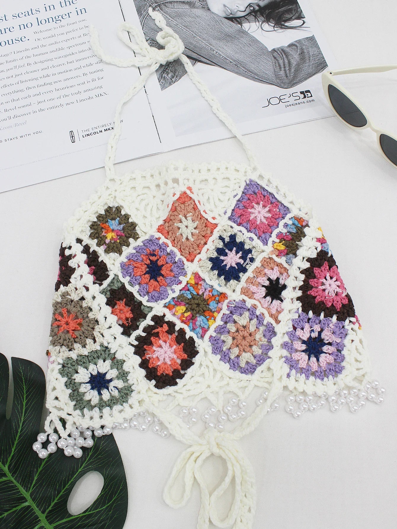 Boho Style Knitted Colourful Top