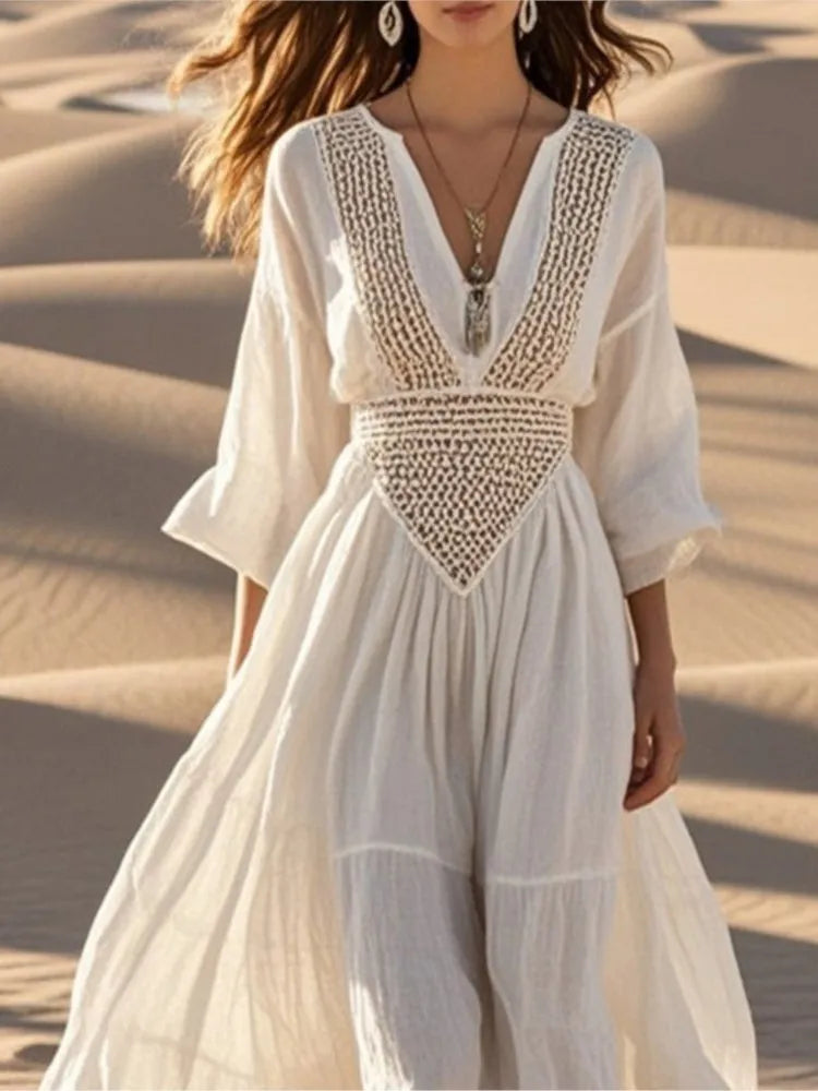 Boho Hollow Out Summer Dress