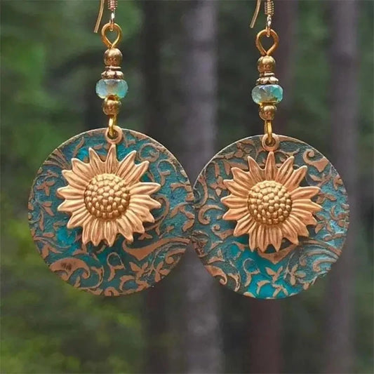 Boho Bold Nature Earrings Sunflower