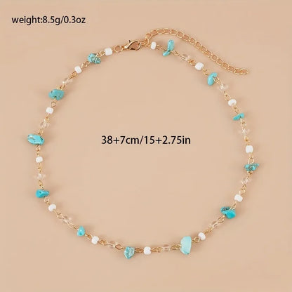 Rice Bead Crushed Stone Necklace