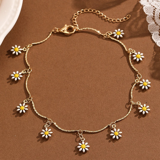 Daisy Flower Anklets