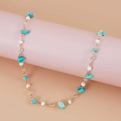 Rice Bead Crushed Stone Necklace