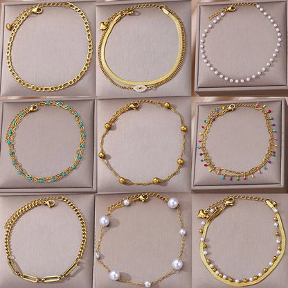 Waterproof Stainless Steel Anklets