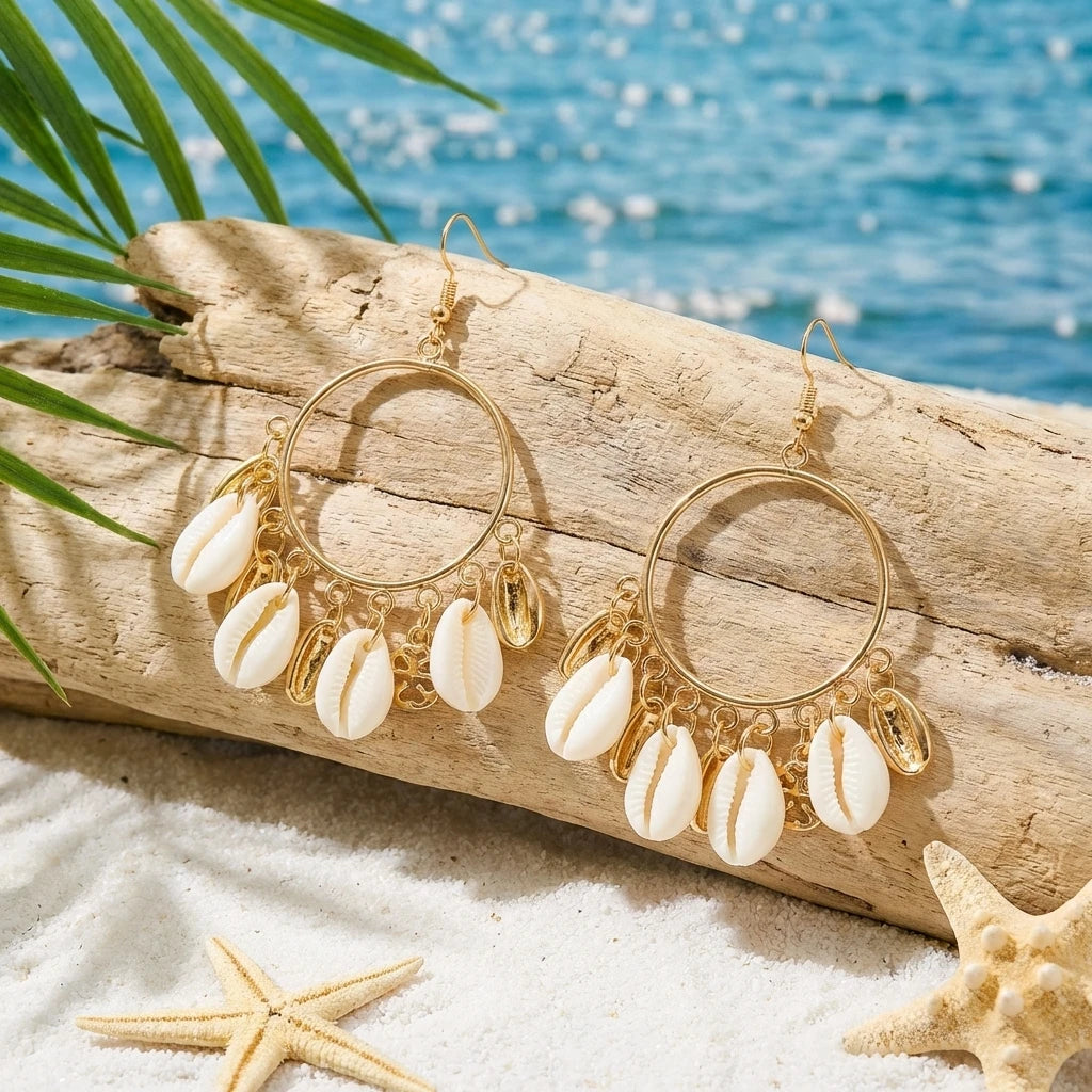 Shell Hoop Luxurious Earrings
