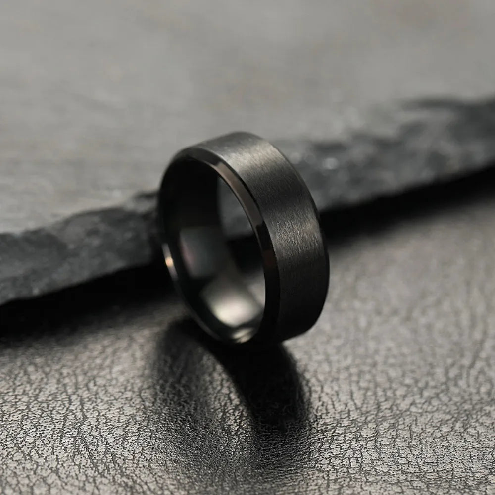 Black Matte Men's Ring