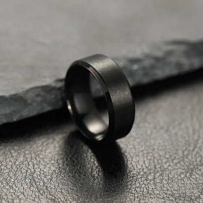 Black Matte Men's Ring