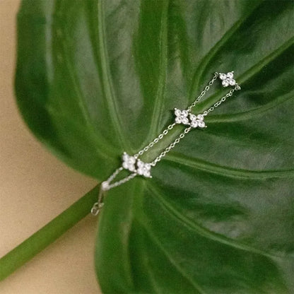 Zircon Crystal Four Leaf Flower Jewellery