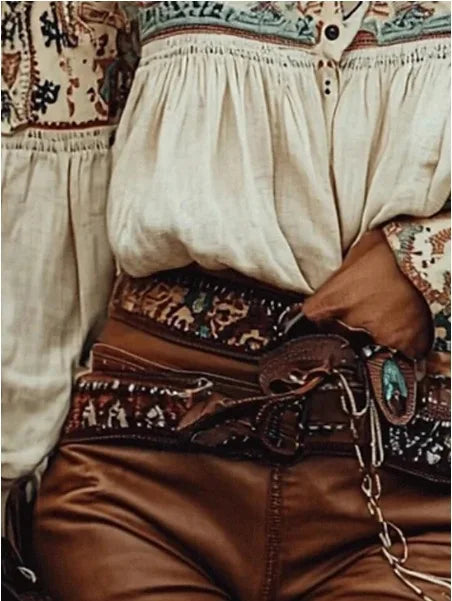 Bohemian Off Shoulder Top Beige