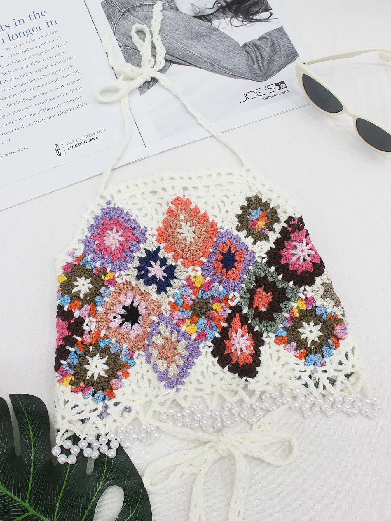Boho Style Knitted Colourful Top