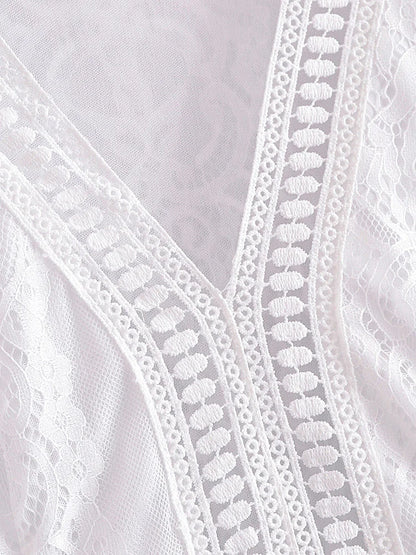 V-Neck Lace Maxi Dress