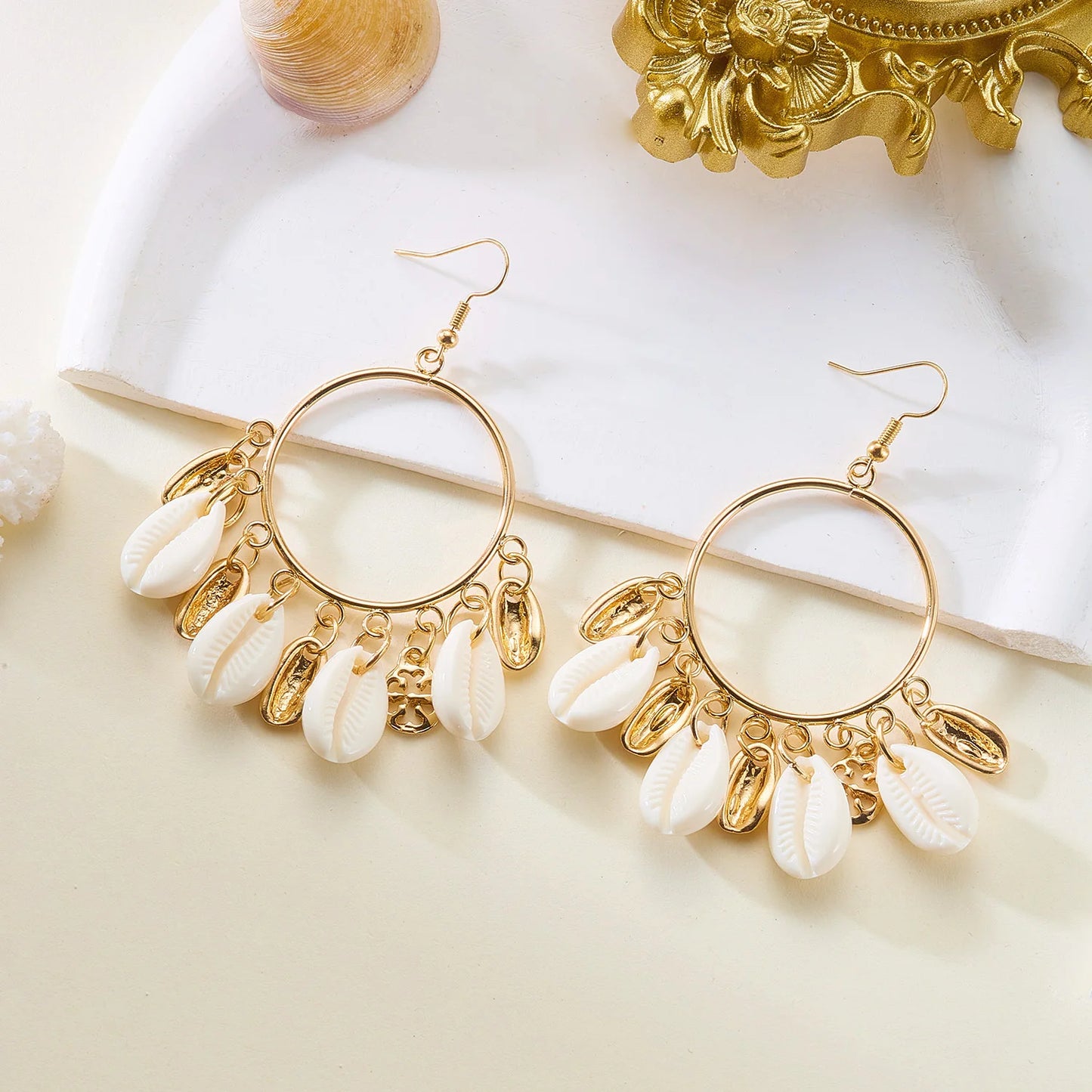 Shell Hoop Luxurious Earrings