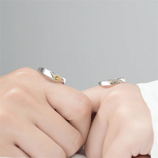 Couple Sun and Moon Rings