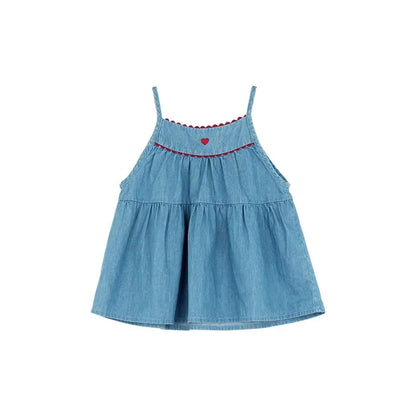 Denim and Red Stitch Dress