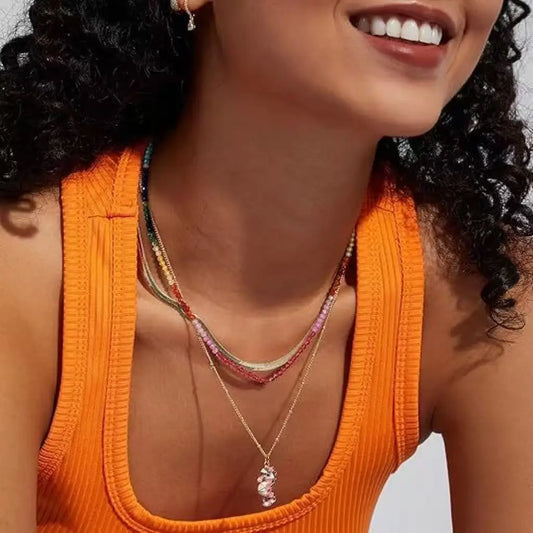 Beaded 14K Gold Plated Necklace