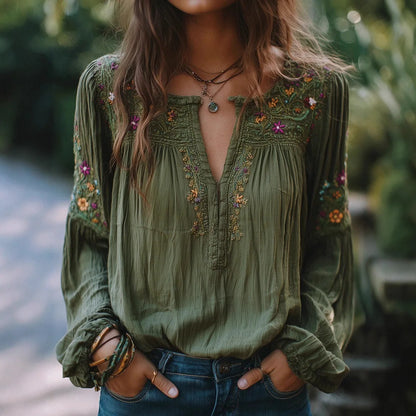 Green Ethnic Top