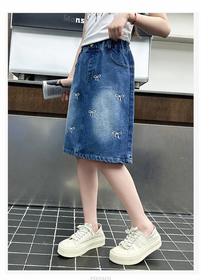 Denim Bow Skirt