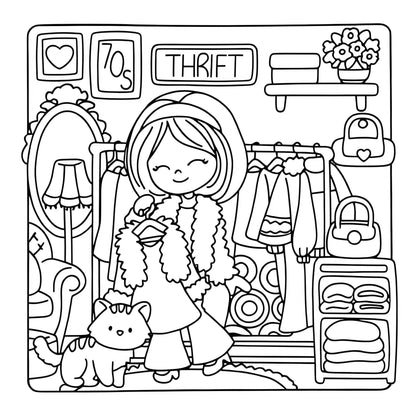 BOHO GIRL: Coloring Book for Adults