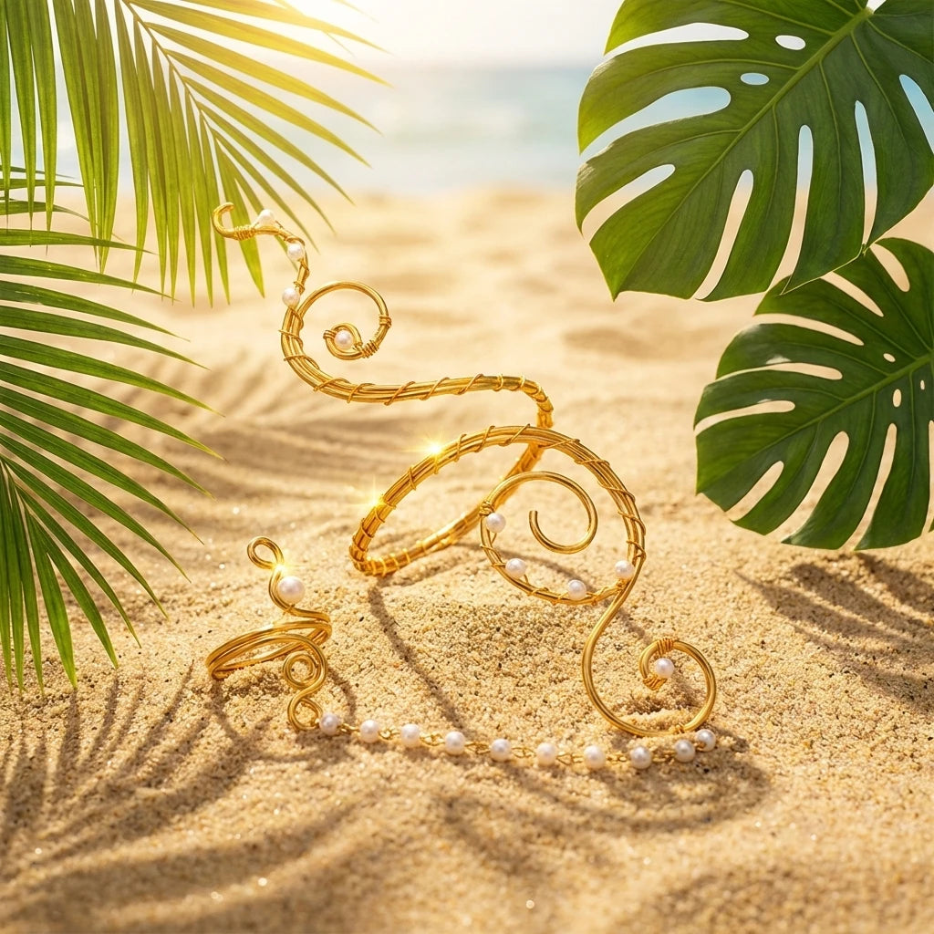 Puño espiral playero para brazo y muñeca