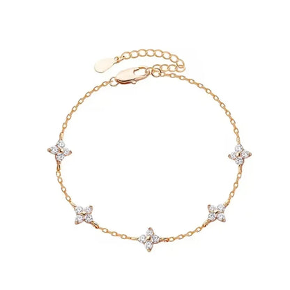 Zircon Crystal Four Leaf Flower Jewellery