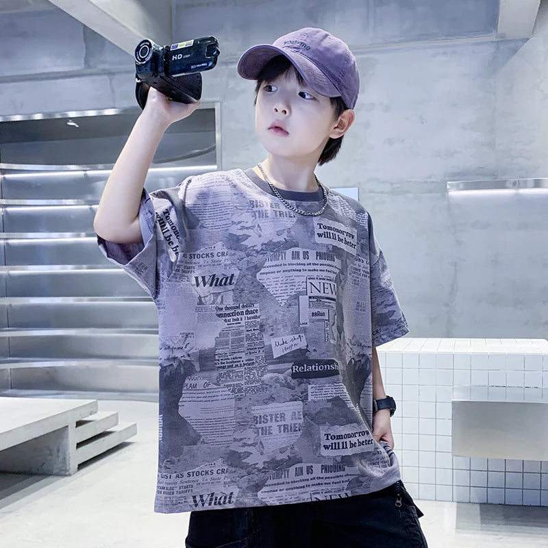 Newspaper Print T.Shirt
