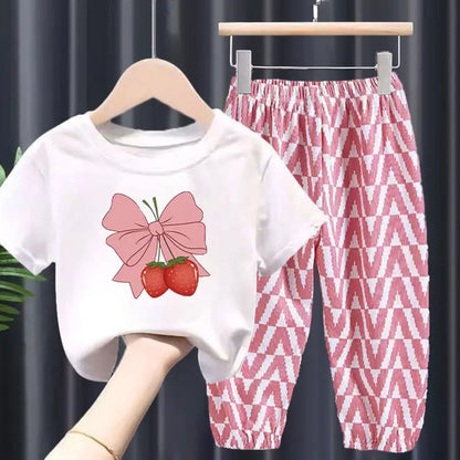 Cute Strawberry Bow Set