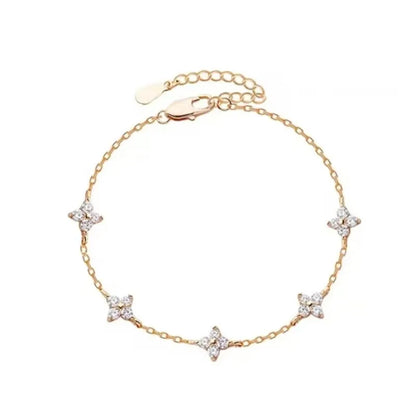 Zircon Crystal Four Leaf Flower Jewellery