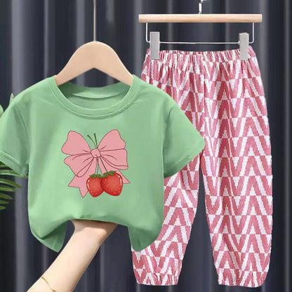 Cute Strawberry Bow Set