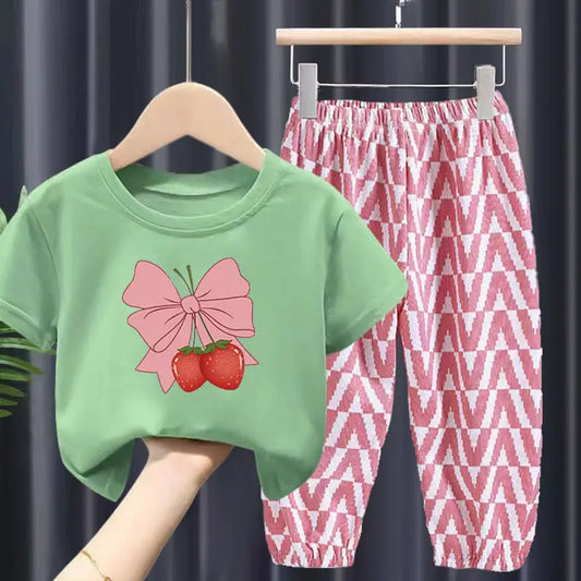 Cute Strawberry Bow Set