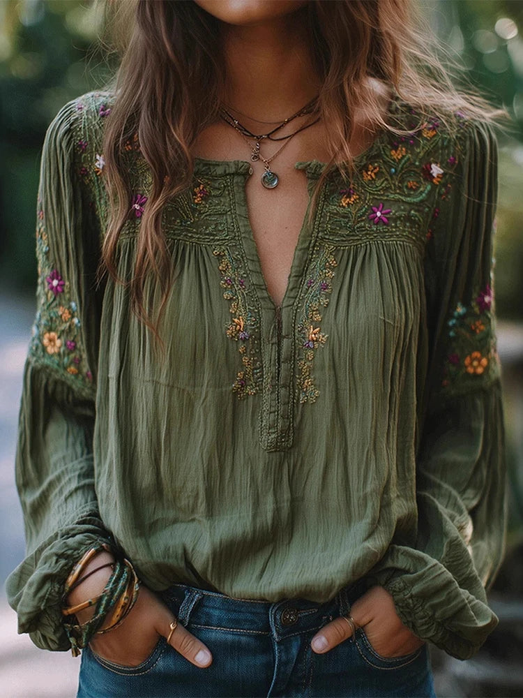 Green Ethnic Top