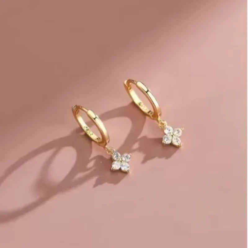 Zircon Crystal Four Leaf Flower Jewellery