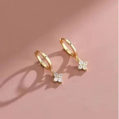 Zircon Crystal Four Leaf Flower Jewellery