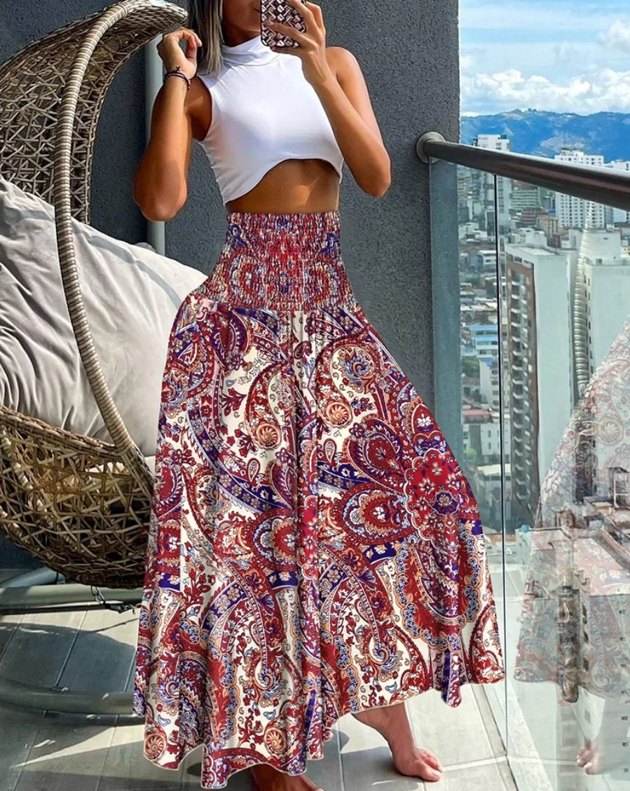 High Waist Boho Skirt