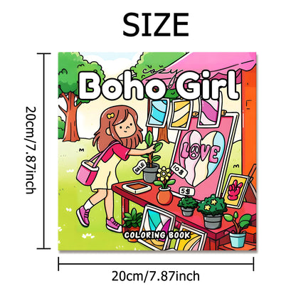 BOHO GIRL: Coloring Book for Adults