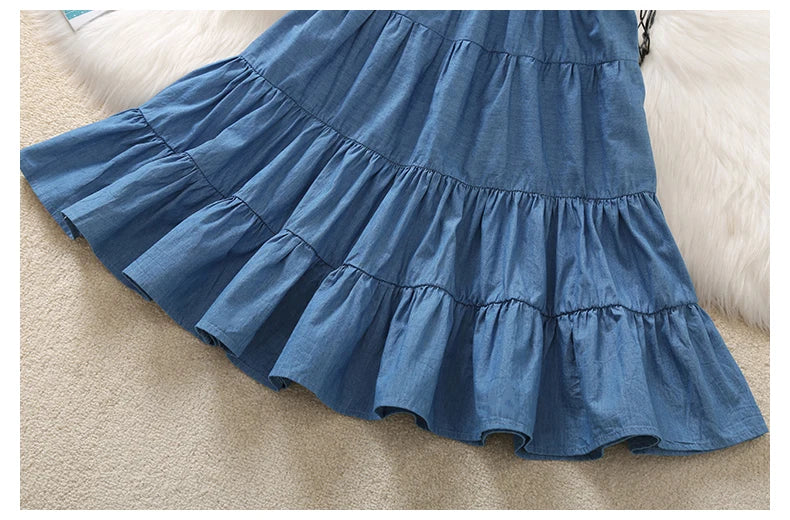 Blue Ruffle Skirt