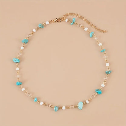 Rice Bead Crushed Stone Necklace