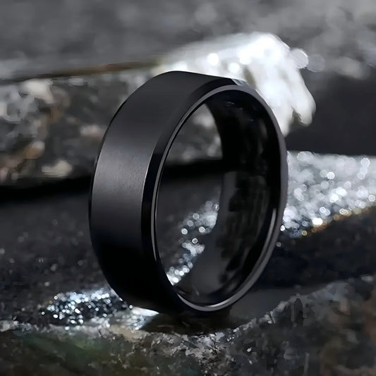 Black Matte Men's Ring