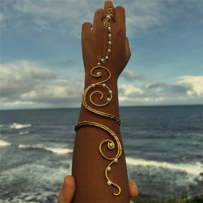 Puño espiral playero para brazo y muñeca