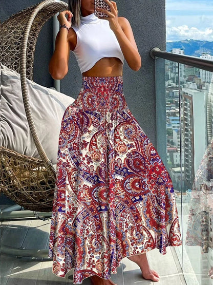 High Waist Boho Skirt