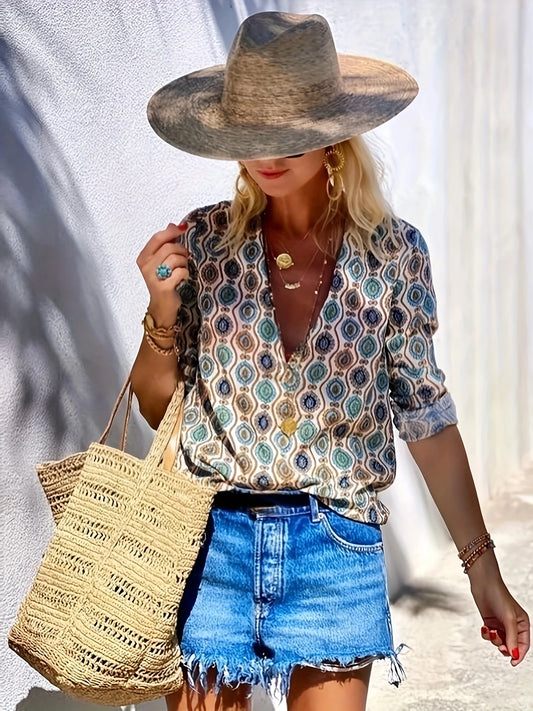 Graphic Print Blouse